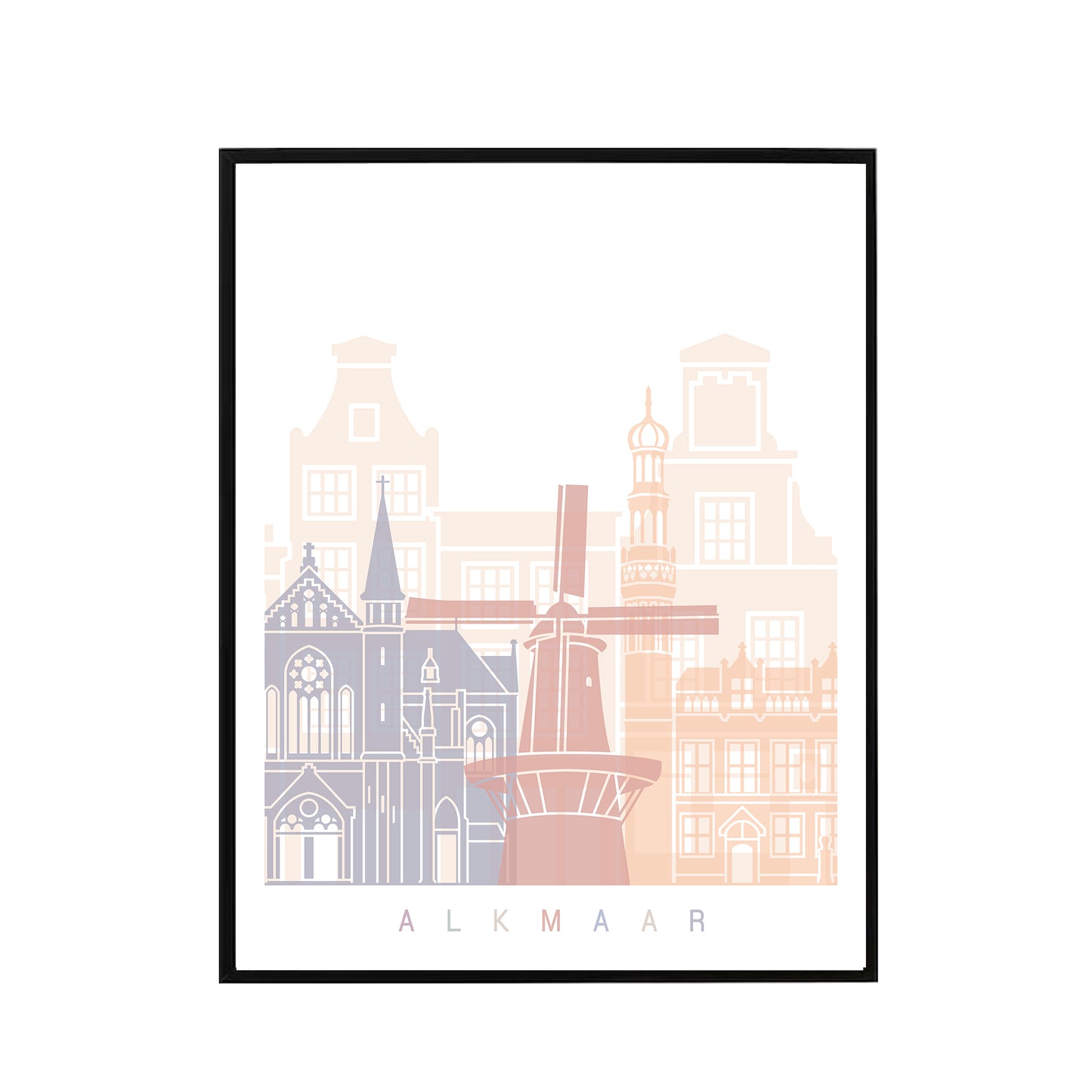Alkmaar skyline Poster Pastel