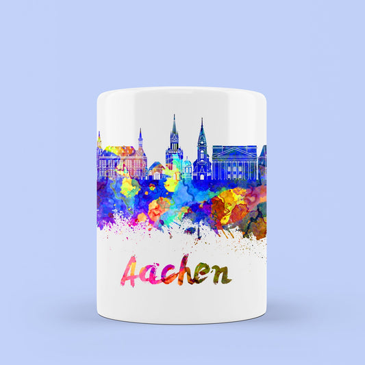 Taza ciudad Aachen Watercolor City Mug