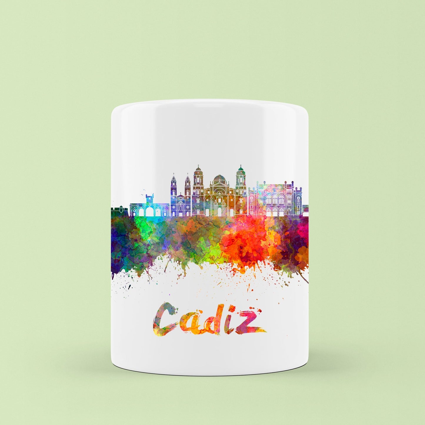 Taza ciudad Cadiz Watercolor City Mug