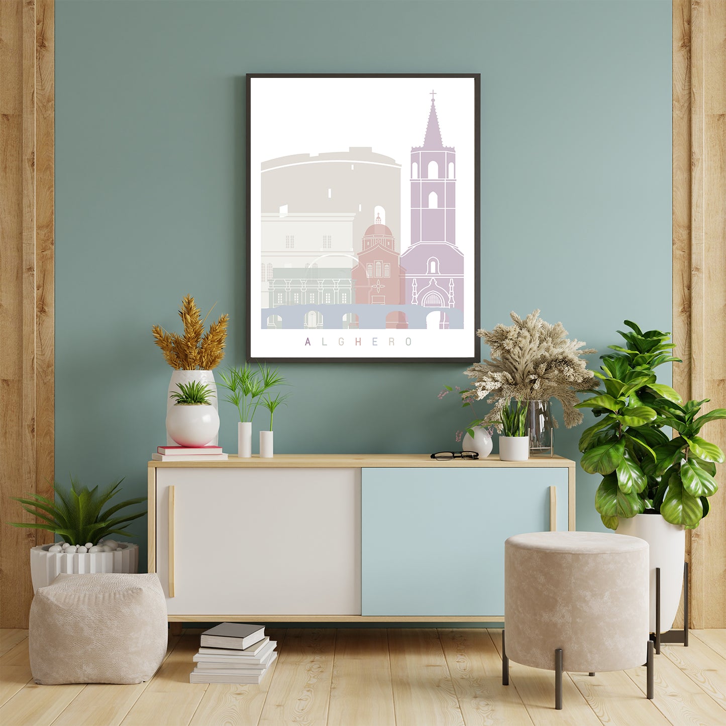 Alghero skyline Poster Pastel