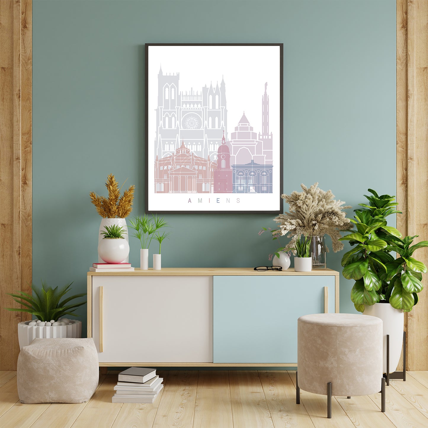 Amiens skyline Poster Pastel