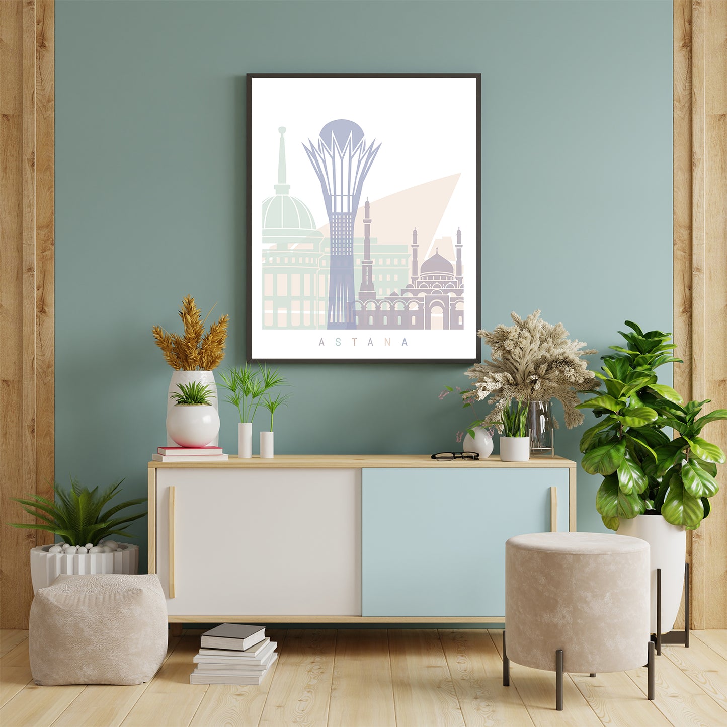 Affiche d'horizon d'Astana Pastel