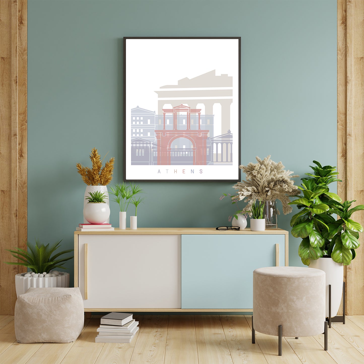 Athènes - Grèce skyline Poster Pastel