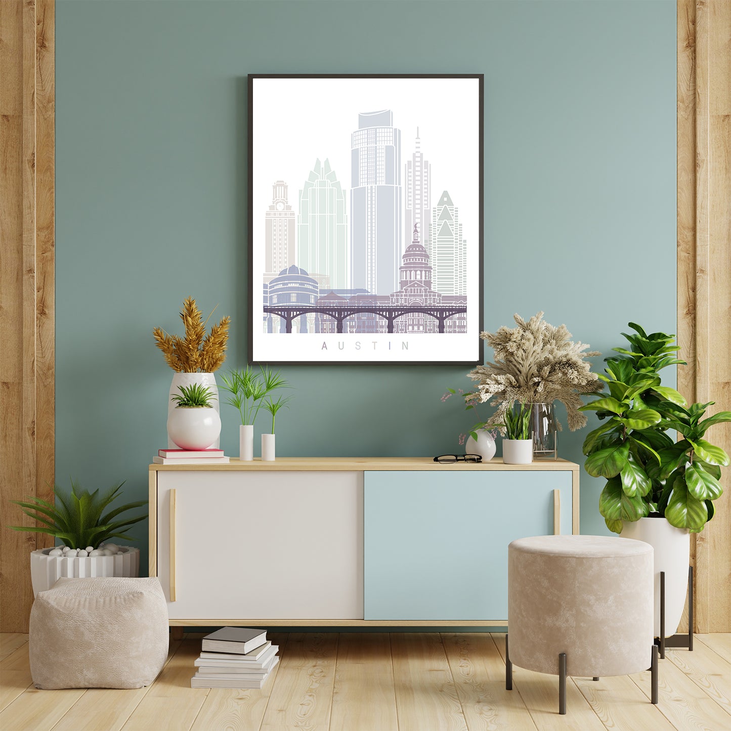 Austin skyline Poster Pastel