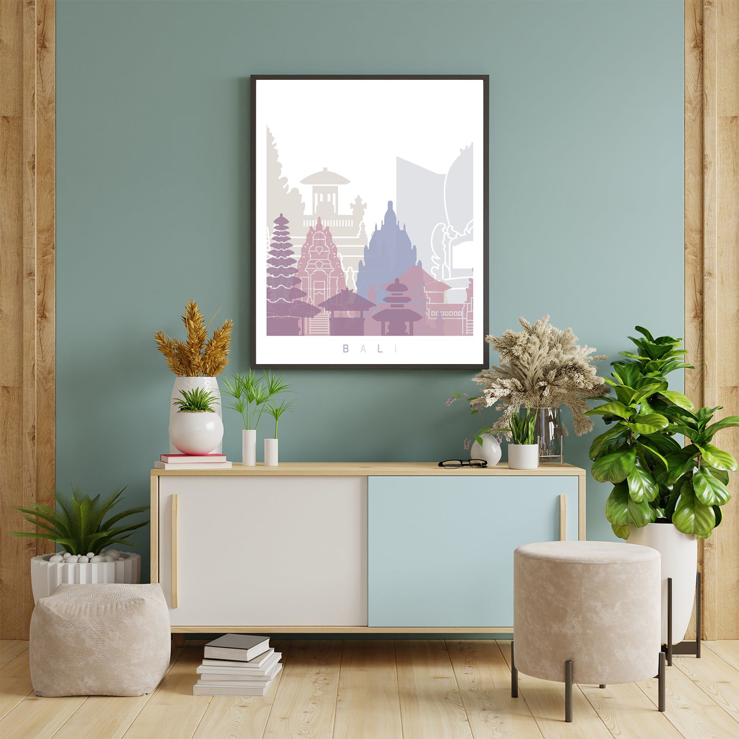 Bali skyline Poster Pastel