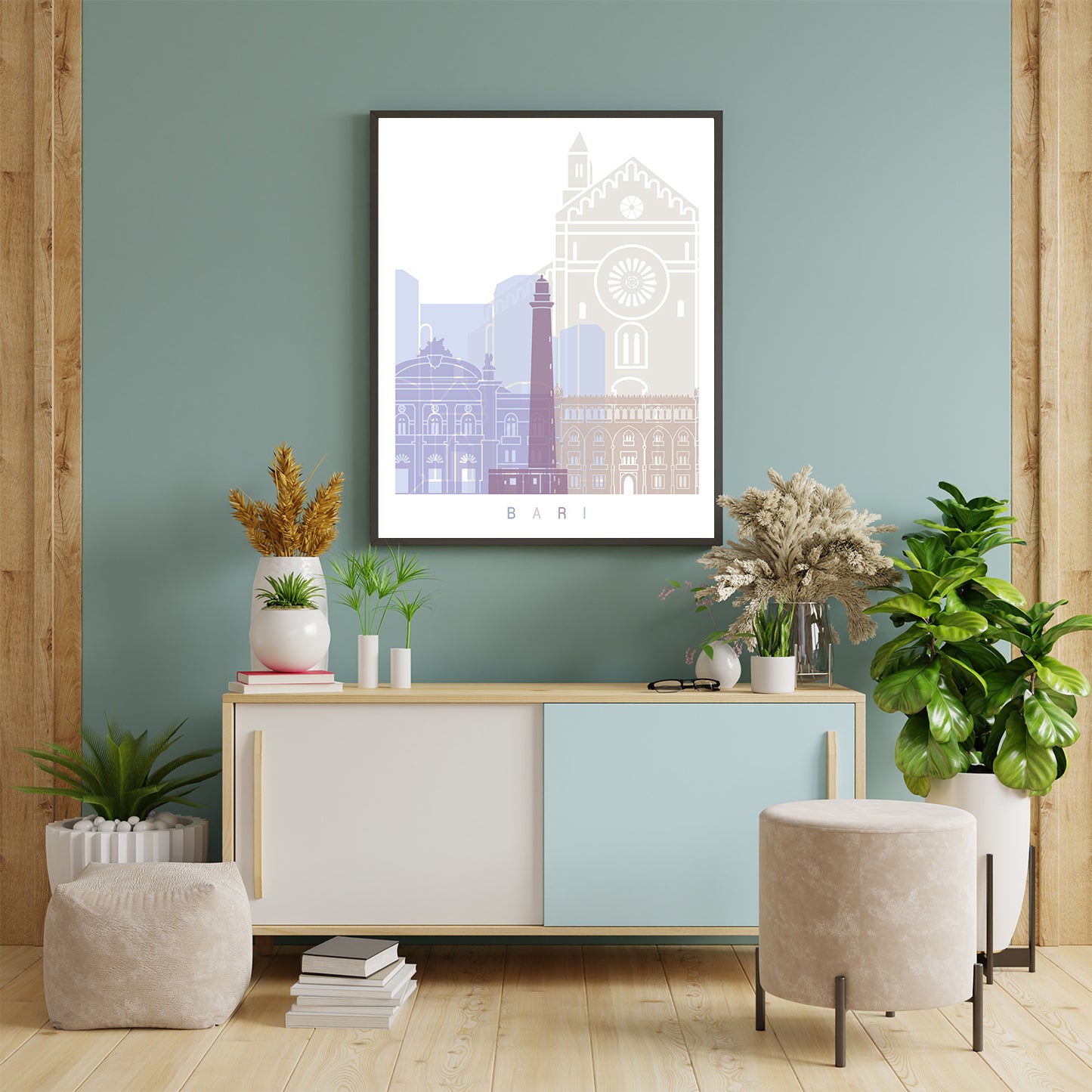 Bari skyline Poster Pastel