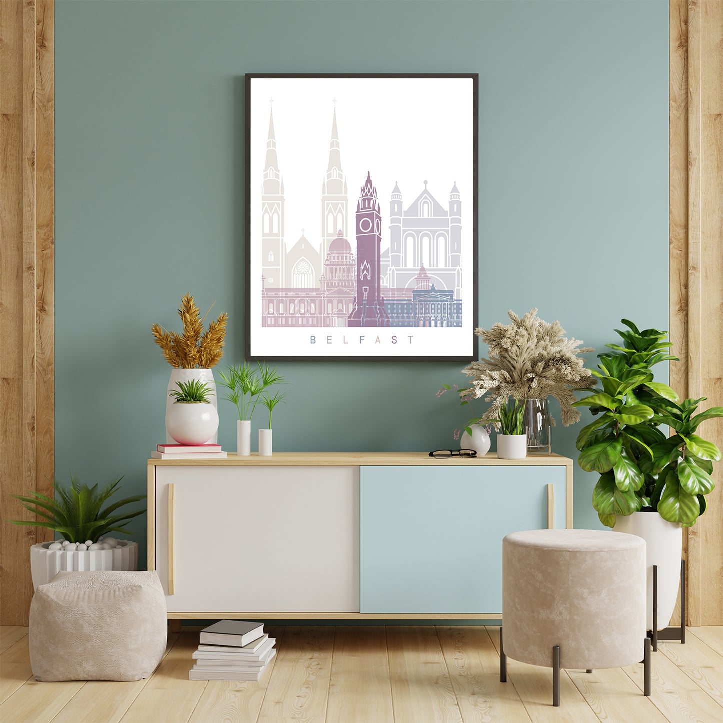 Belfast skyline Poster Pastel