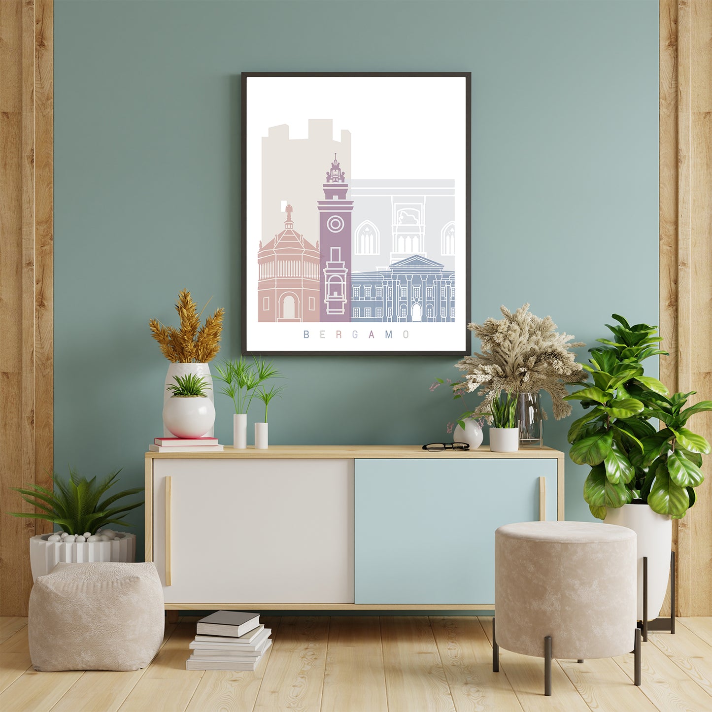 Bergamo skyline Poster Pastel