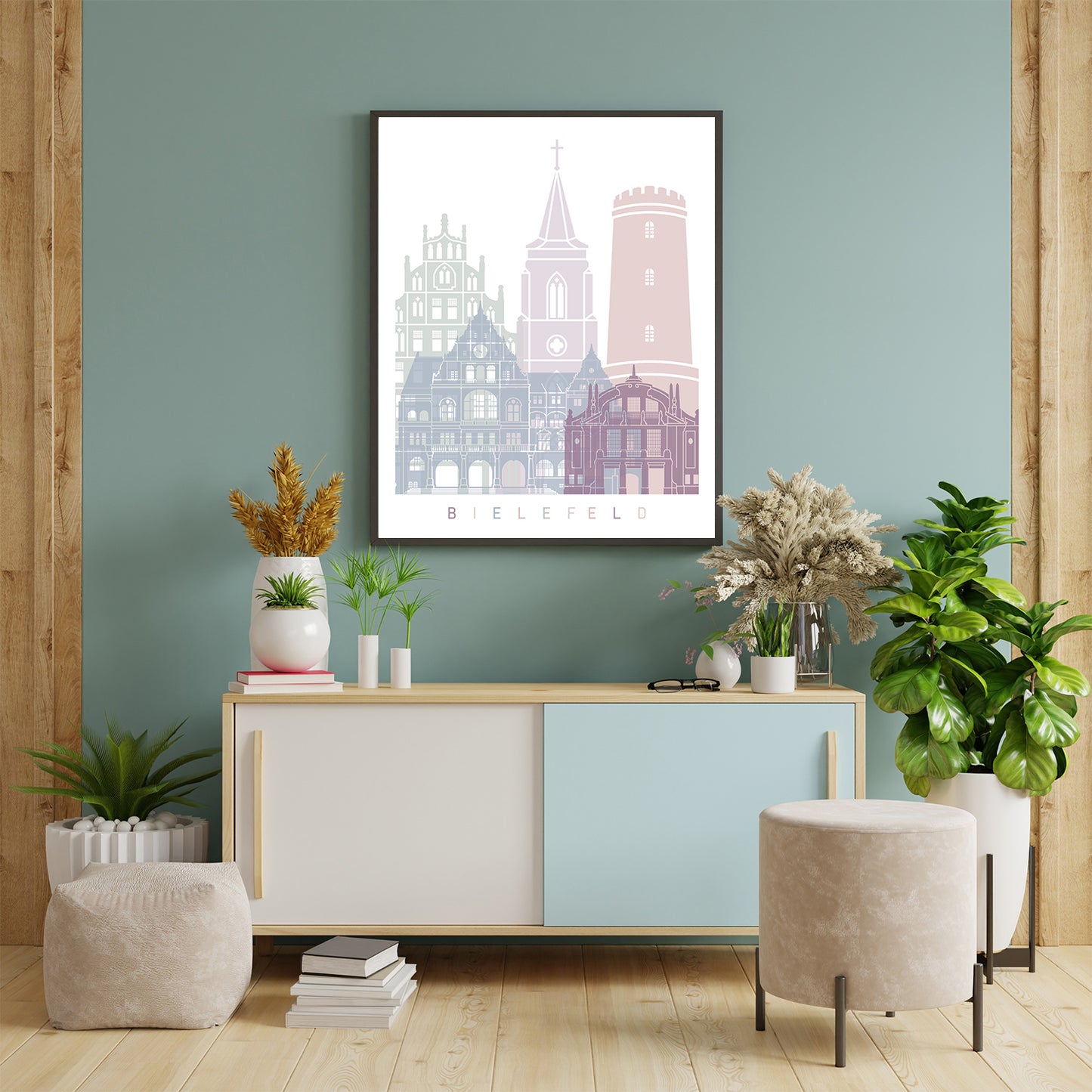 Bielefeld skyline Poster Pastel