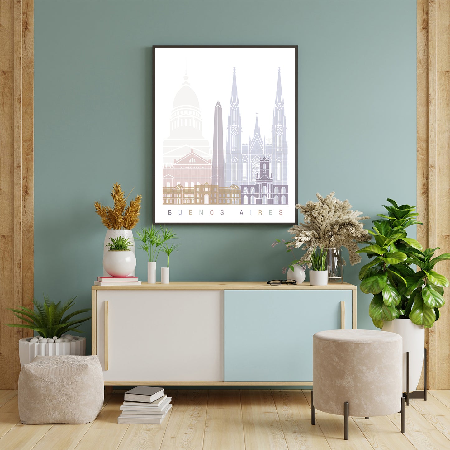 Buenos Aires skyline Poster Pastel