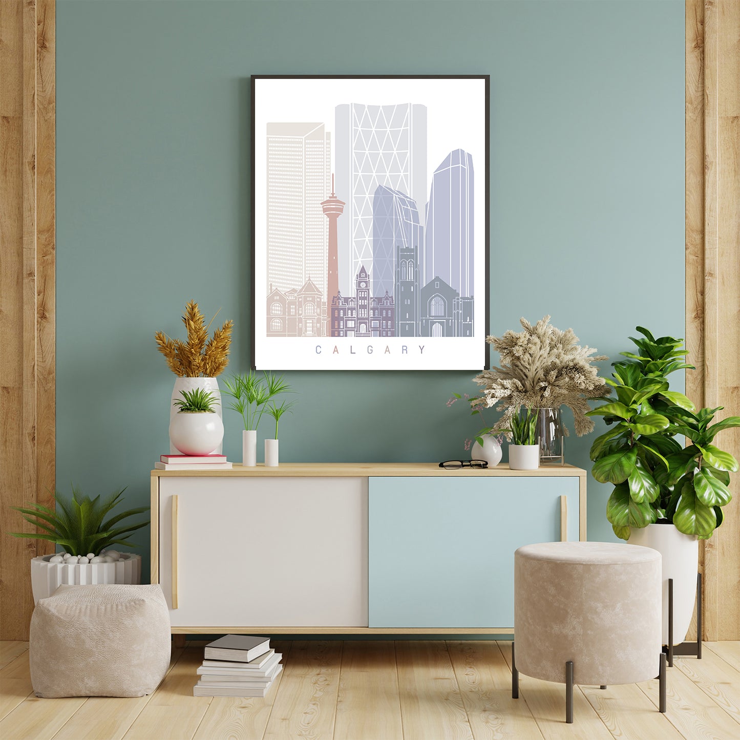 Calgary skyline Poster Pastel