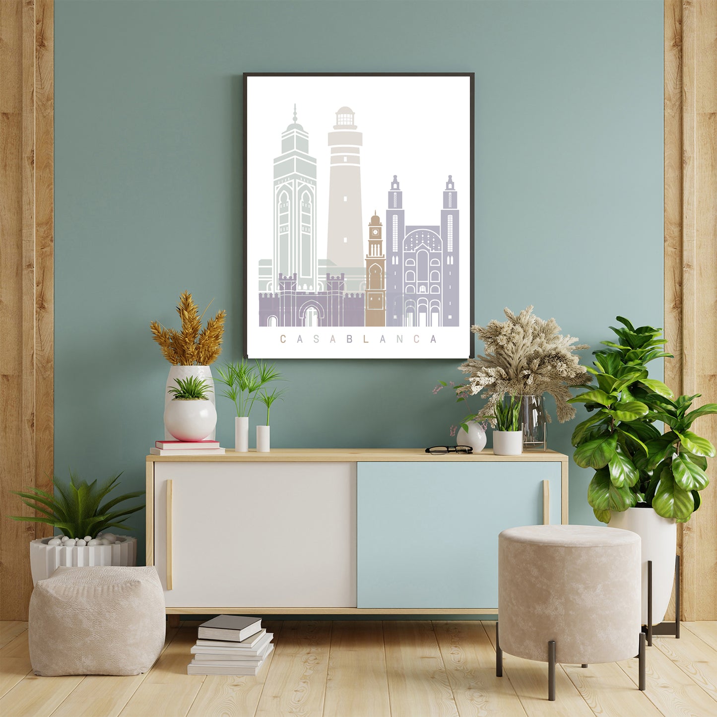 Casablanca skyline Poster Pastel