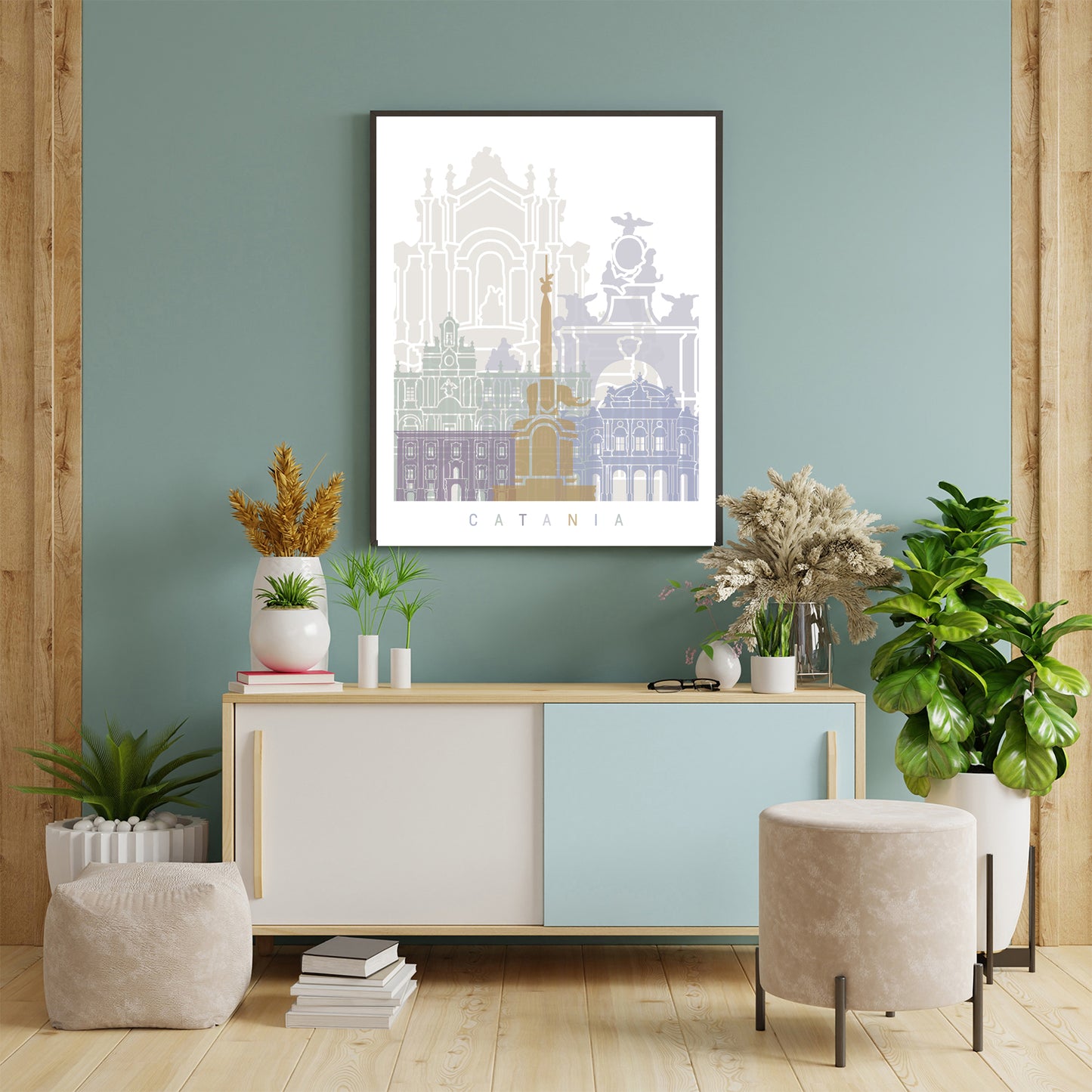 Catania skyline Poster Pastel