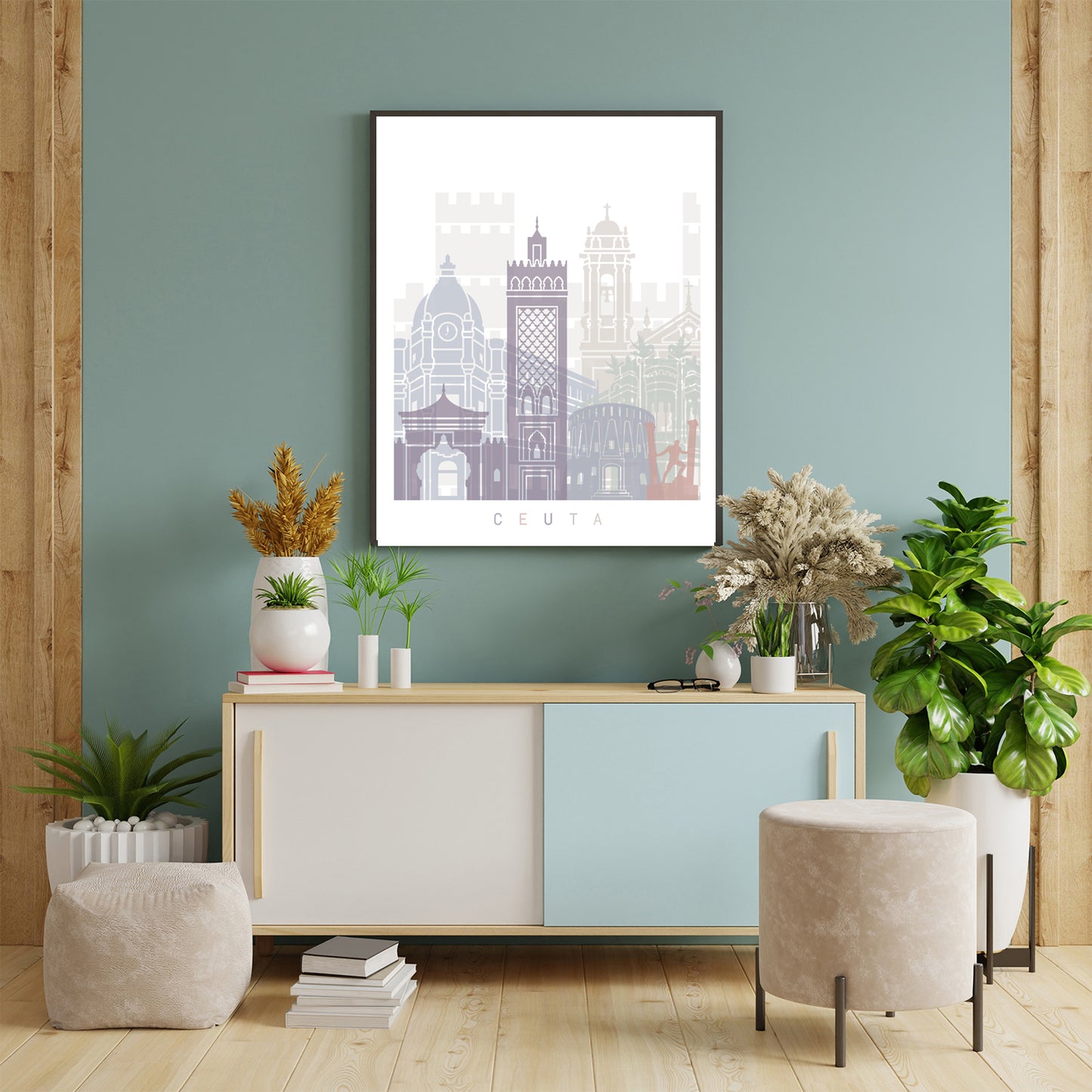 Ceuta skyline Poster Pastel