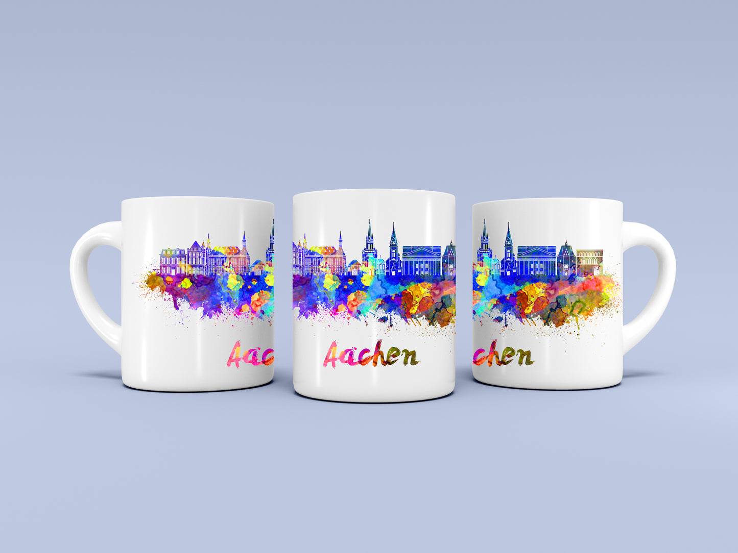 Taza ciudad Aachen Watercolor City Mug