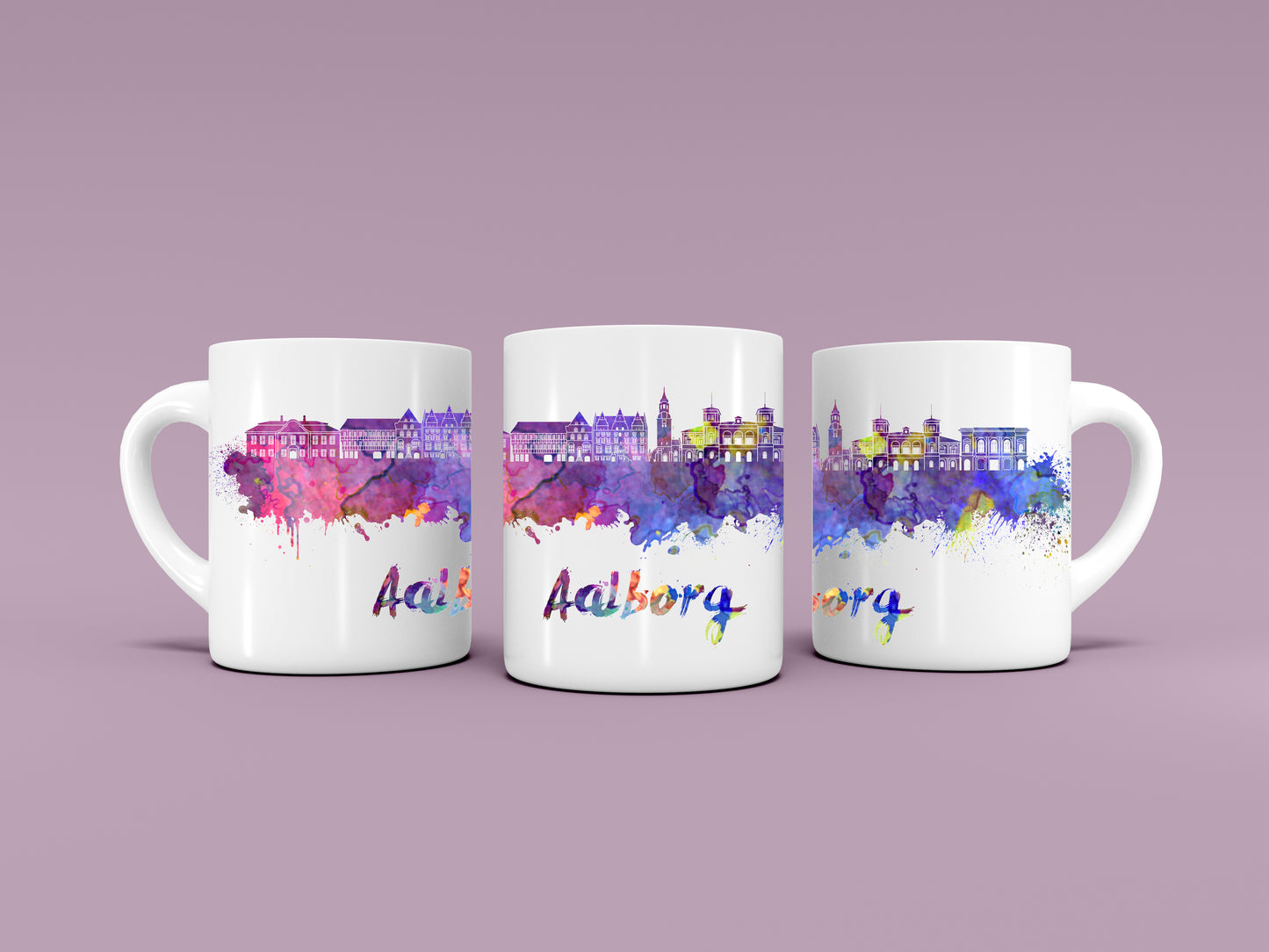 Taza ciudad Aalborg Watercolor City Mug