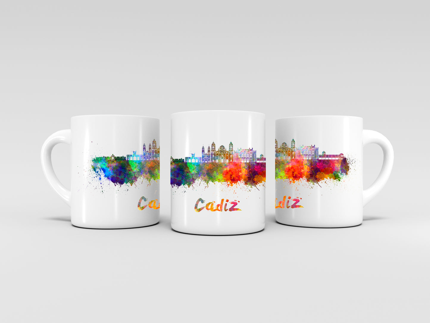 Taza ciudad Cadiz Watercolor City Mug