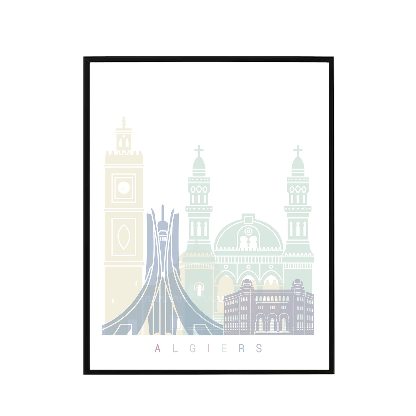 Alger skyline Poster Pastel