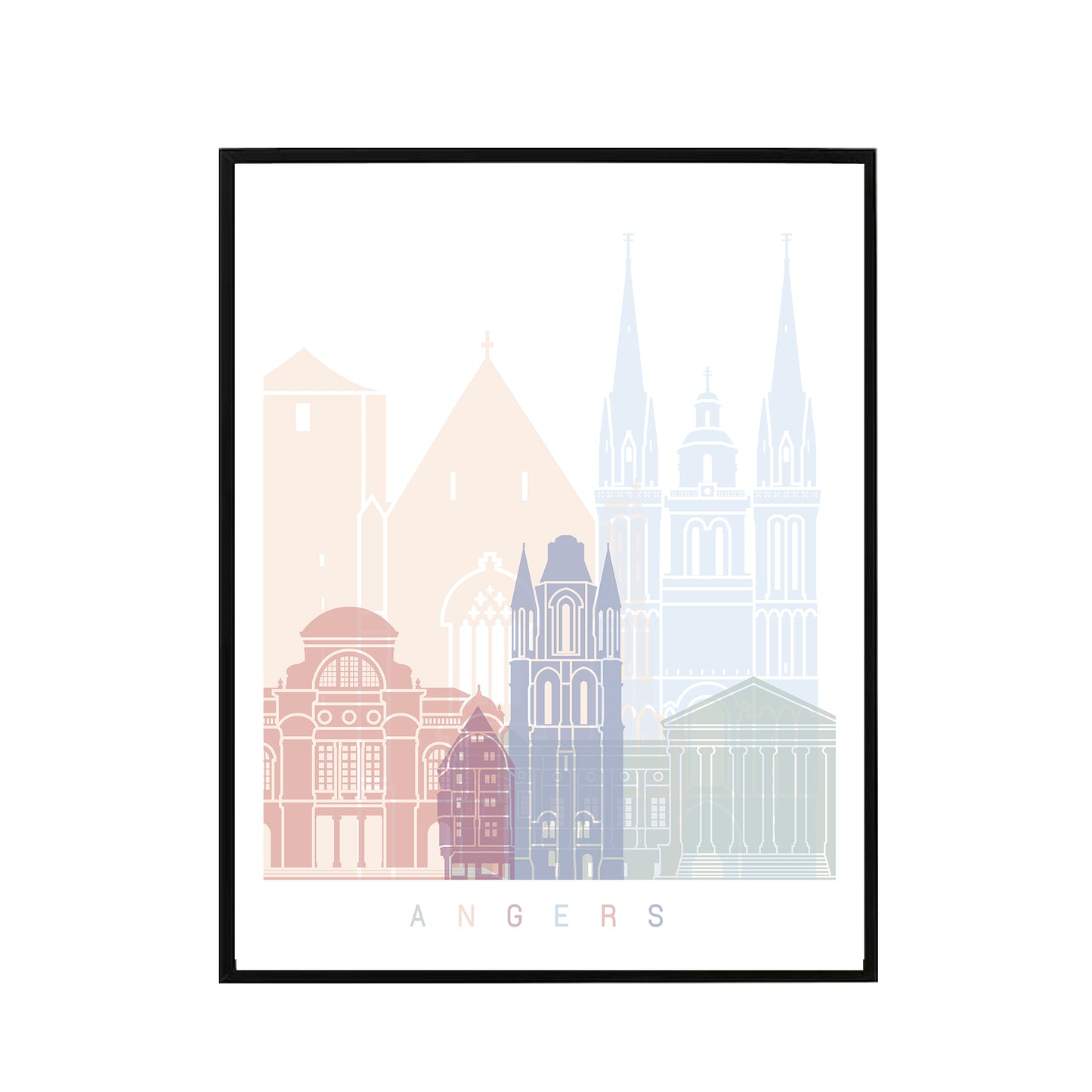 Angers skyline Poster Pastel