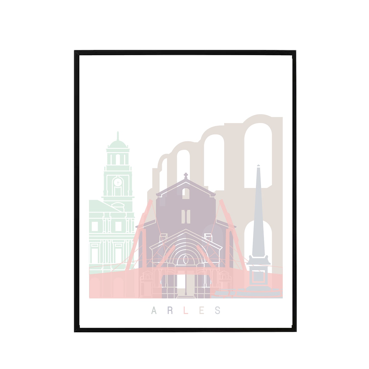 Arles skyline Poster Pastel