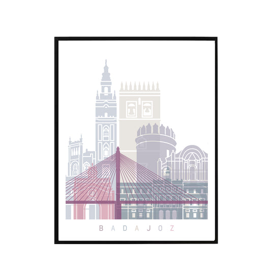 Badajoz skyline Poster Pastel