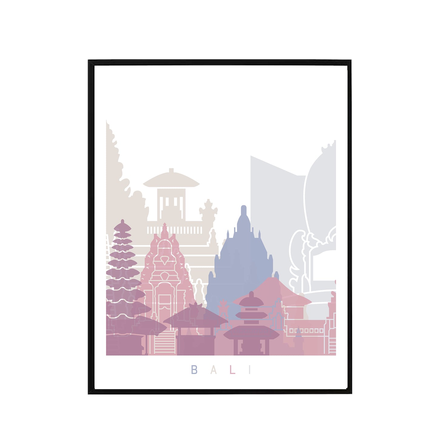 Bali skyline Poster Pastel