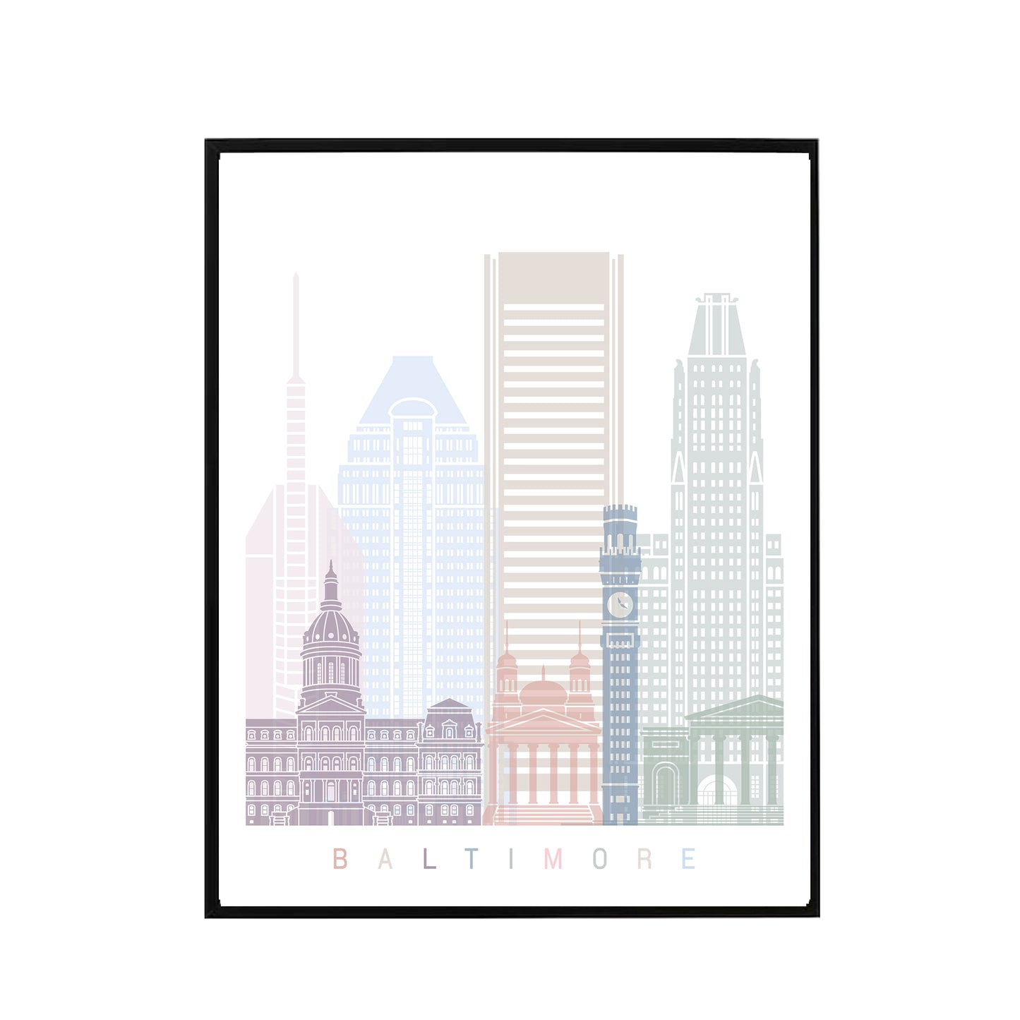 Baltimore skyline Poster Pastel