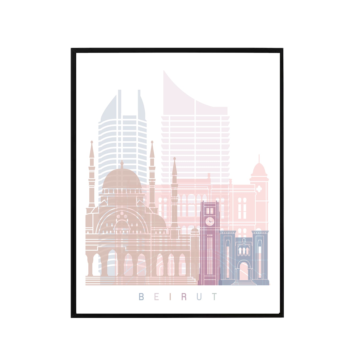 Beirut skyline Poster Pastel