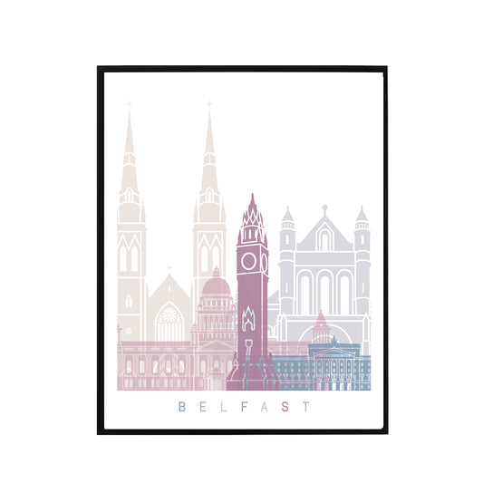 Belfast skyline Poster Pastel