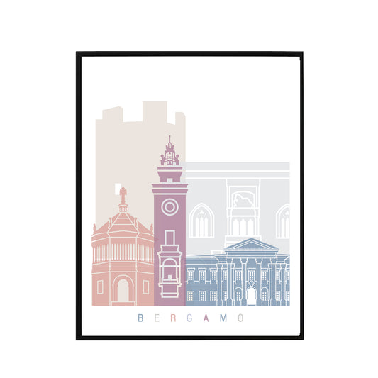 Bergamo skyline Poster Pastel