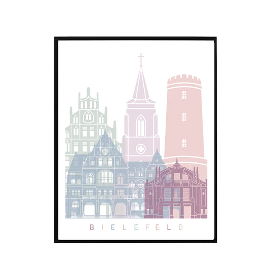 Bielefeld skyline Poster Pastel