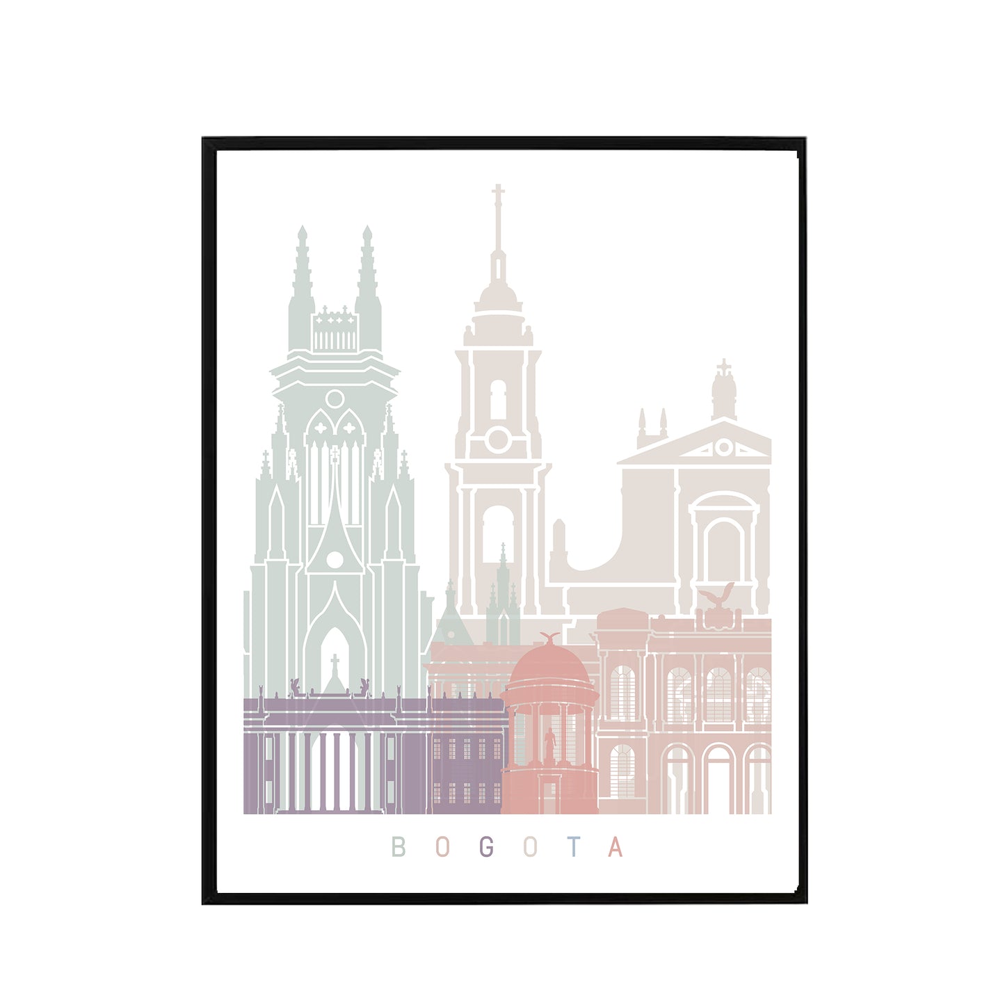 Bogota skyline Poster Pastel