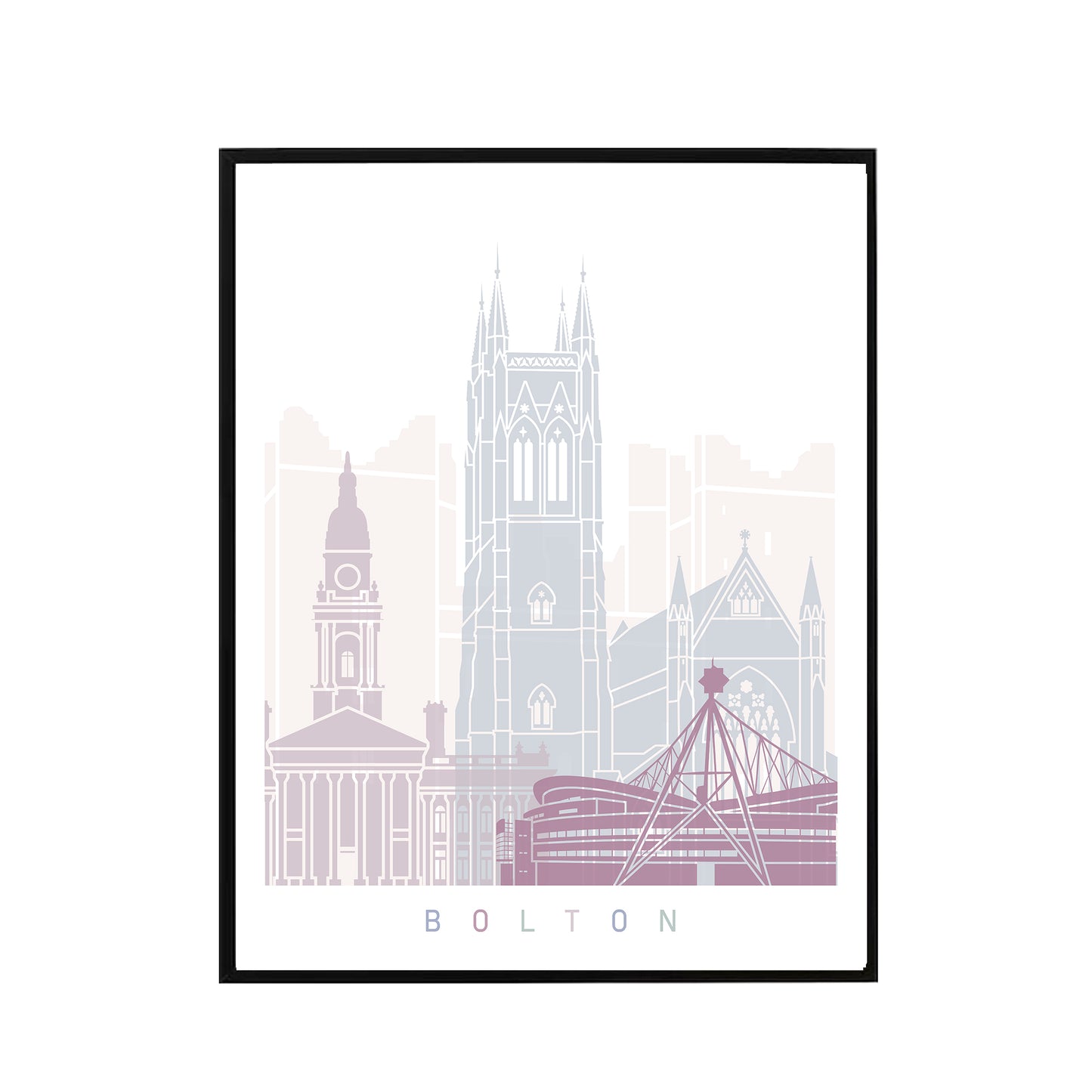 Bolton skyline Poster Pastel