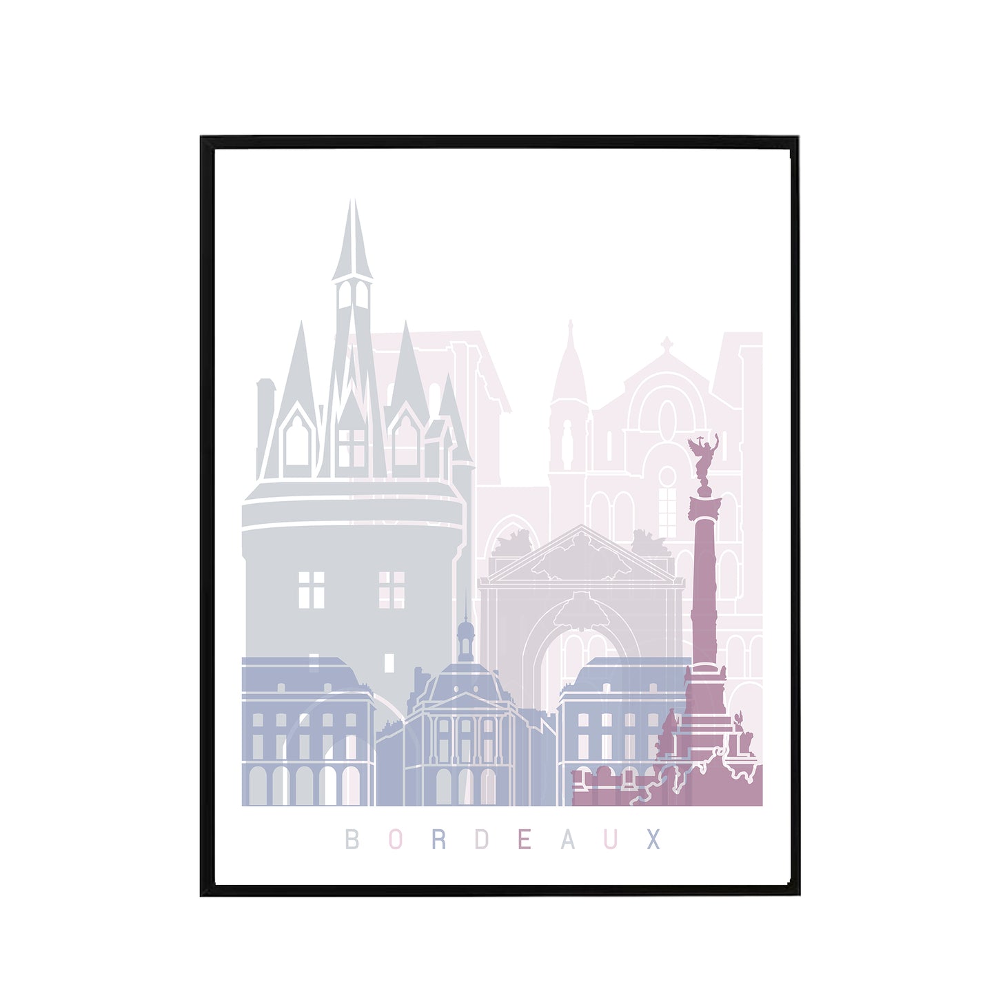 Bordeaux skyline Poster Pastel