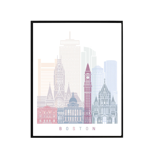 Boston skyline Poster Pastel