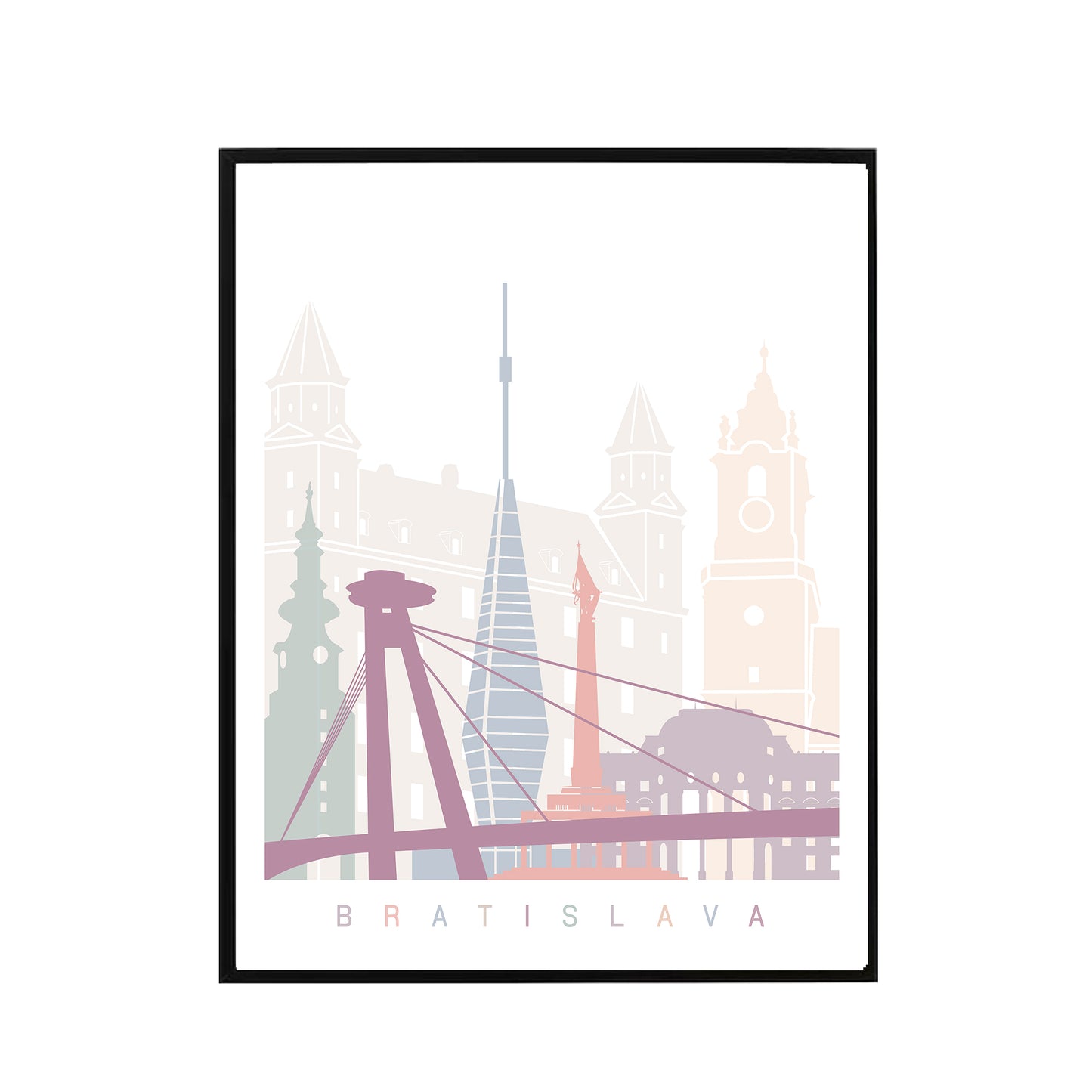 Bratislava skyline Poster Pastel