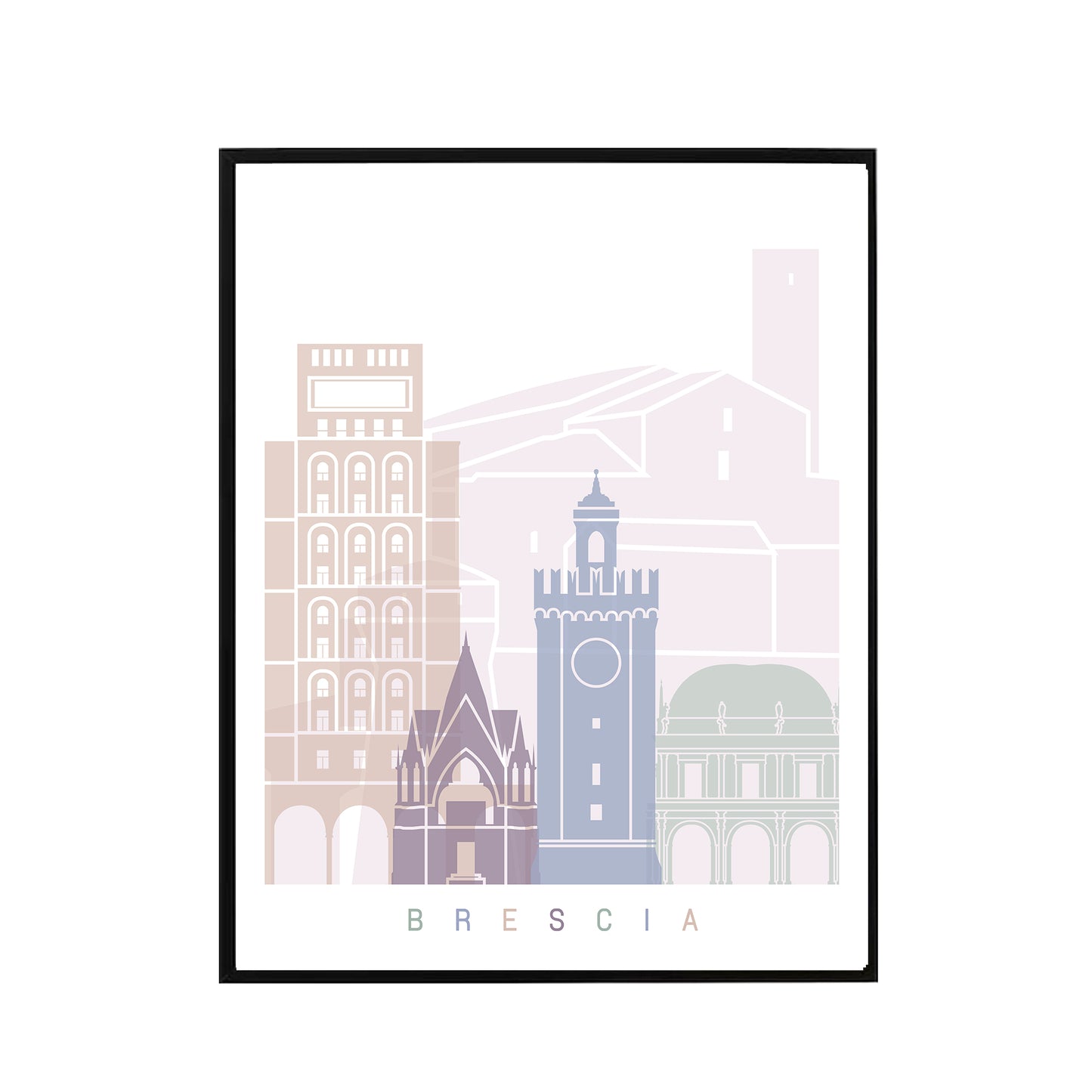 Brescia skyline Poster Pastel