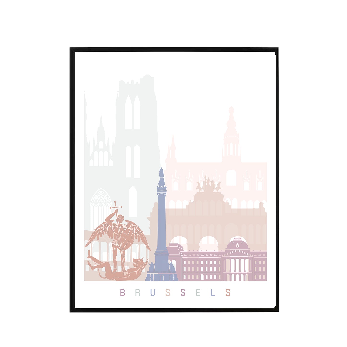 Bruselas skyline Poster Pastel