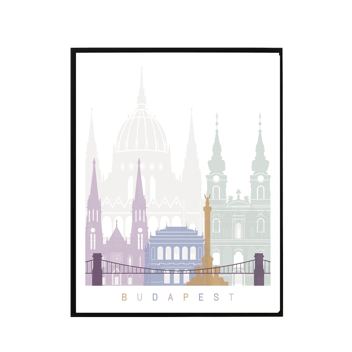 Budapest skyline Poster Pastel