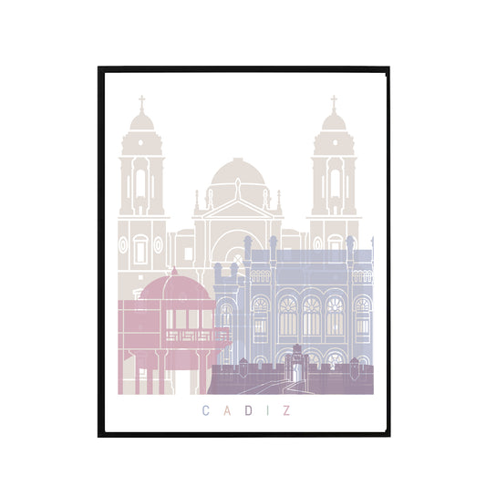 Cadiz skyline Poster Pastel