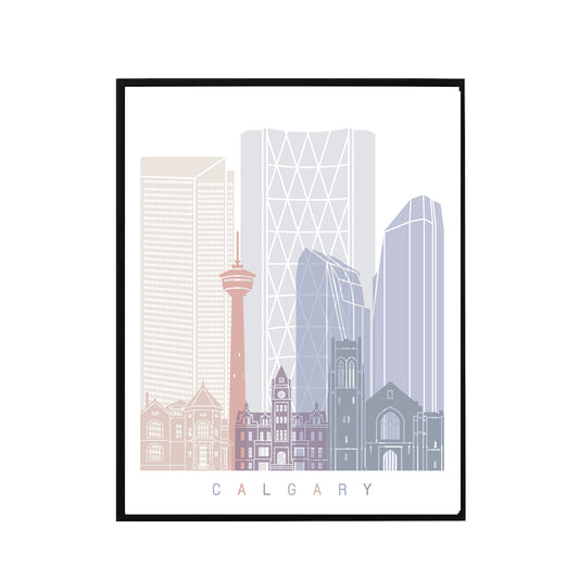 Calgary skyline Poster Pastel