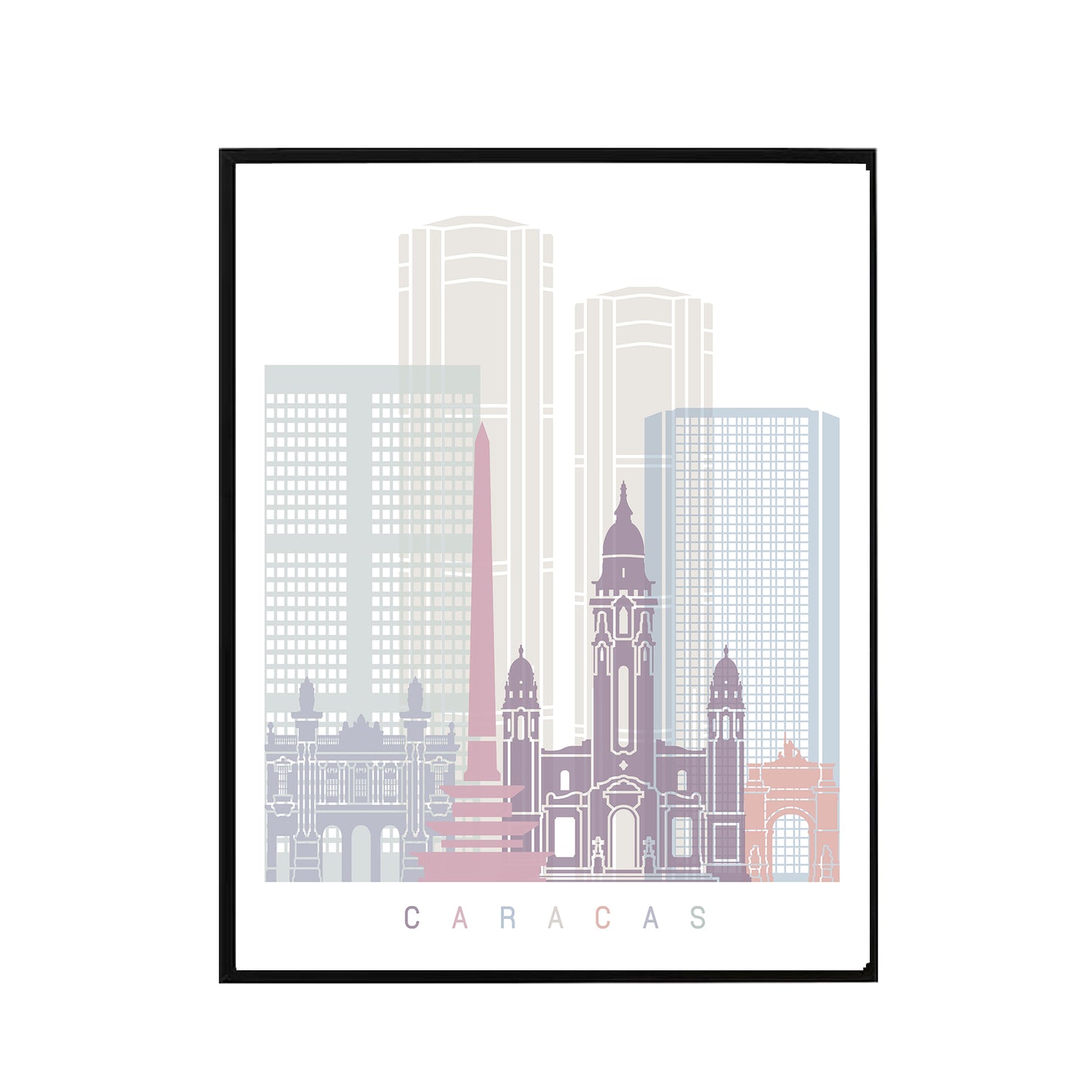 Caracas skyline Poster Pastel