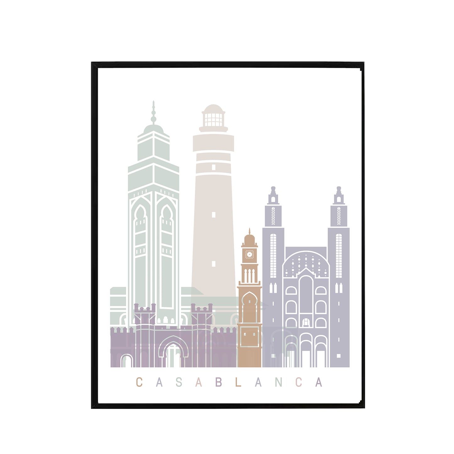 Casablanca skyline Poster Pastel