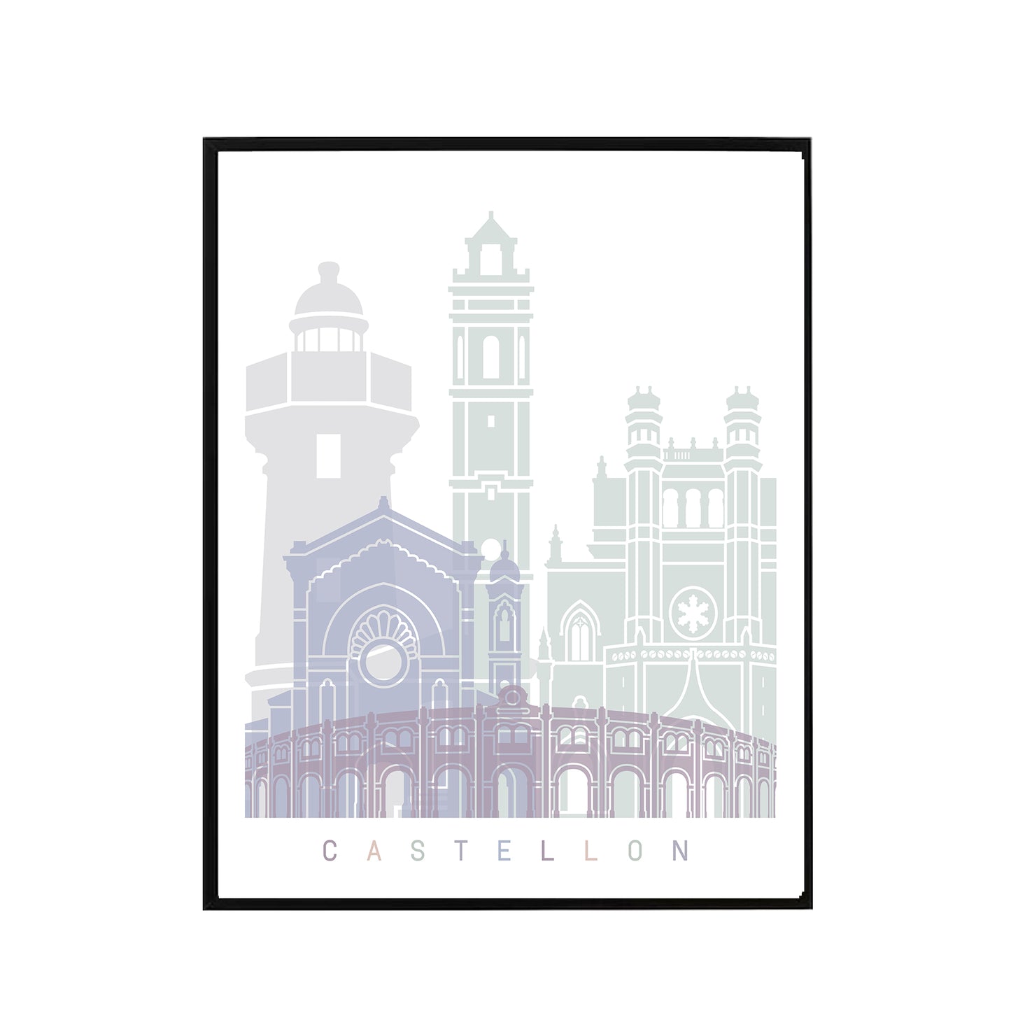 Castellon skyline Poster Pastel