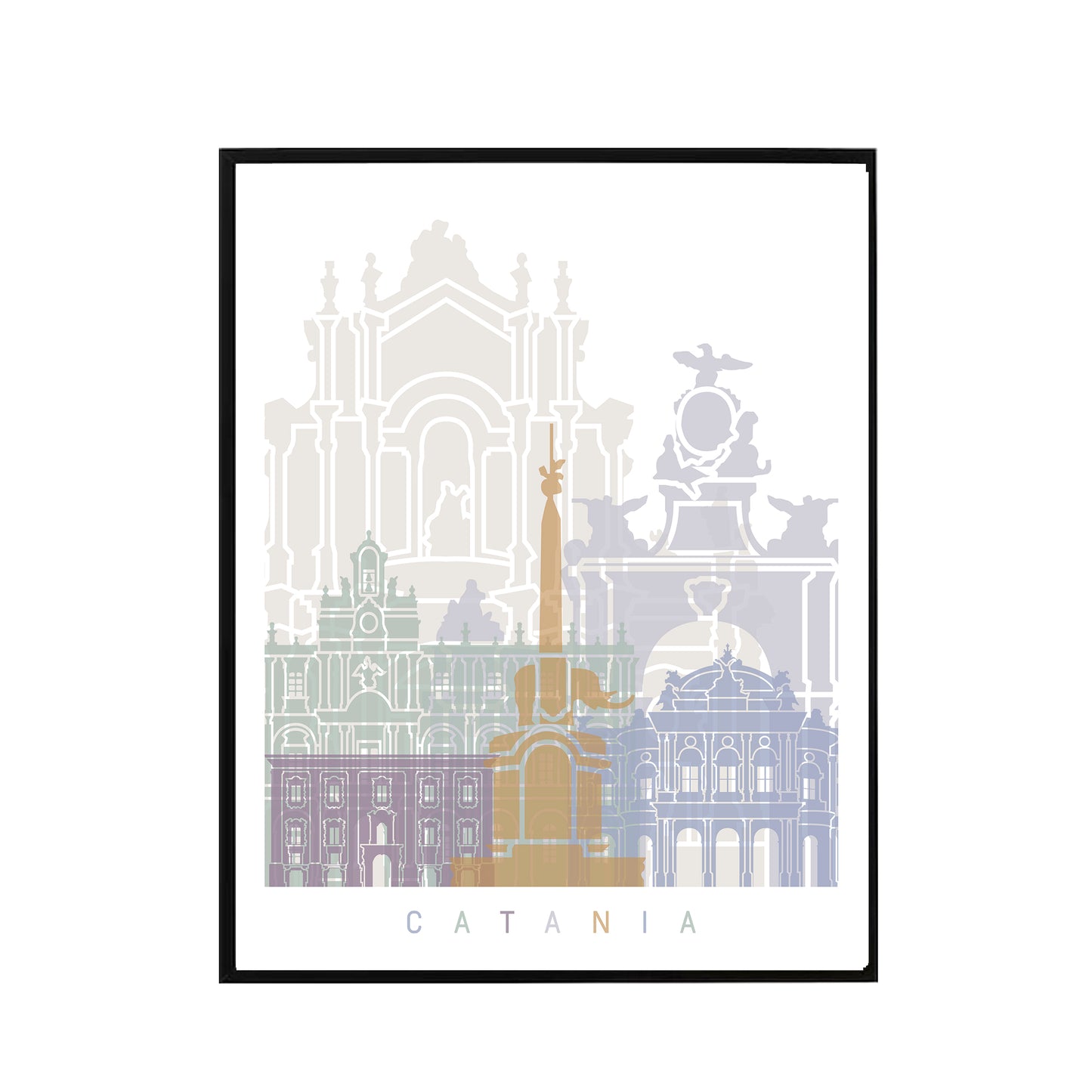 Catania skyline Poster Pastel