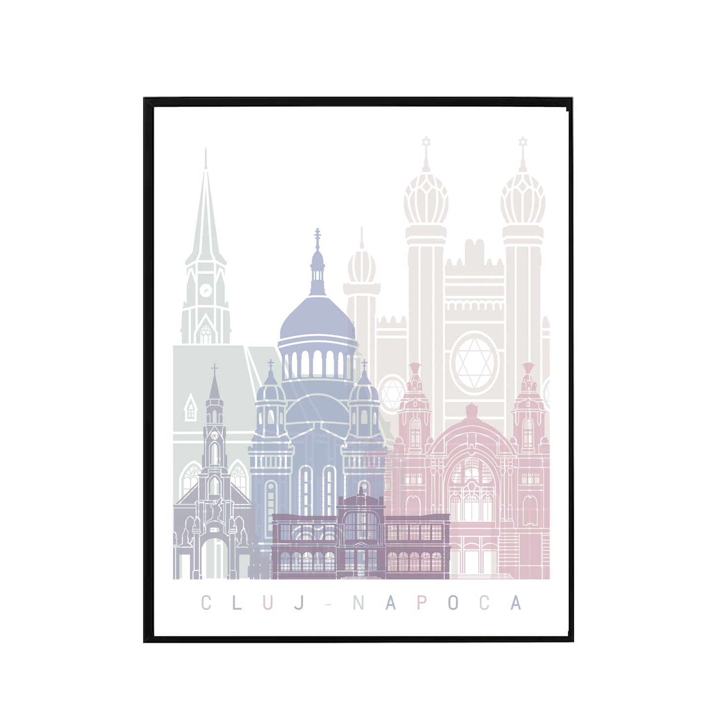 Cluj Napoca skyline Poster Pastel